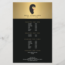 Mädchen mit Lashes auf Imitate Gold Beauty Flyer