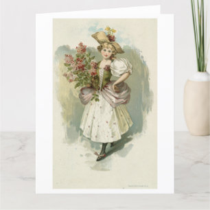 Mädchen mit Lilacs, Louis Prang Dankeskarte