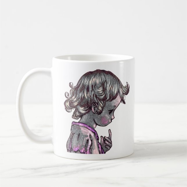 Mädchen mit Lockenhaar Tasse  (Links)