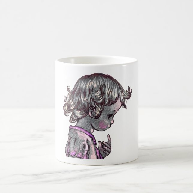Mädchen mit lockigen Haaren Tasse  (Mittel)