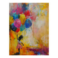 Mädchen mit Luftballons Gemälde