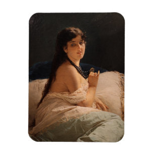 Mädchen mit Medallion (von Gerolamo Induno) Magnet