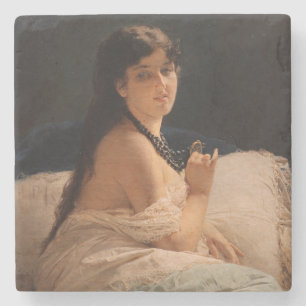 Mädchen mit Medallion (von Gerolamo Induno) Steinuntersetzer