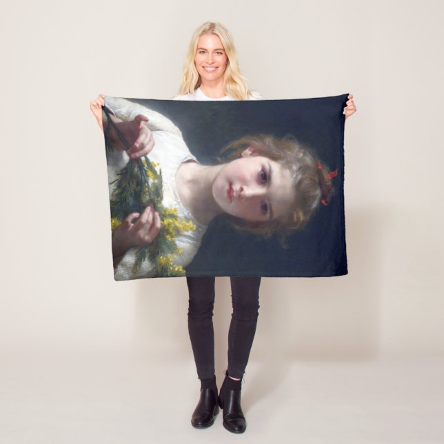 Mädchen mit Mimosa, Bouguereau Fleecedecke (Beispiel)
