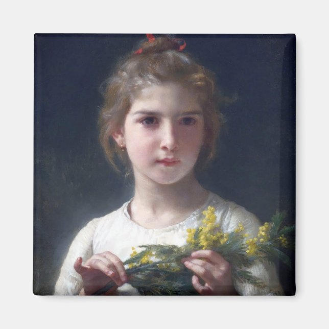 Mädchen mit Mimosa, Bouguereau Magnet (Vorne)