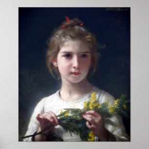 Mädchen mit Mimosa, Bouguereau Poster