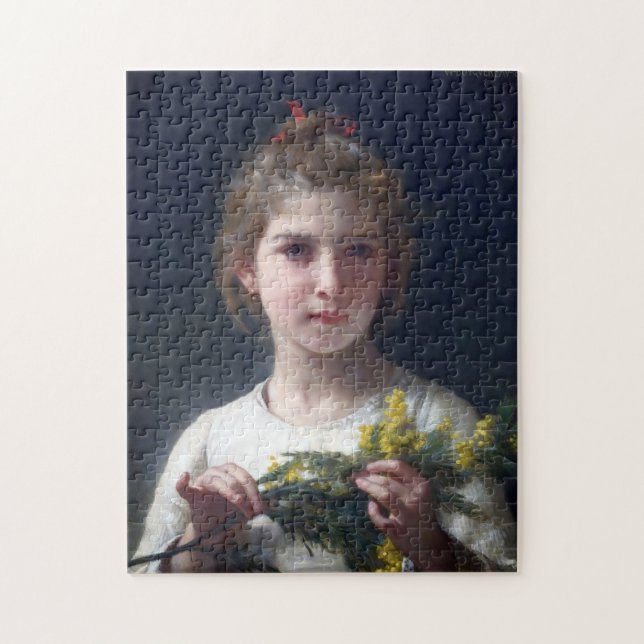 Mädchen mit Mimosa, Bouguereau Puzzle (Vertikal)