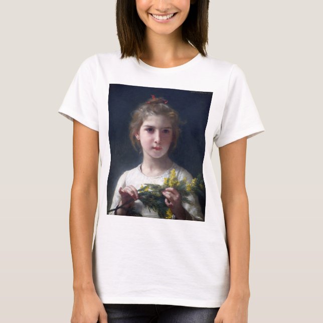 Mädchen mit Mimosa, Bouguereau T-Shirt (Vorderseite)