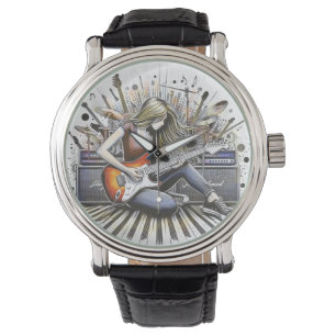 Mädchen mit musikalischen Begabungen Armbanduhr