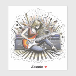 Mädchen mit musikalischen Begabungen Aufkleber