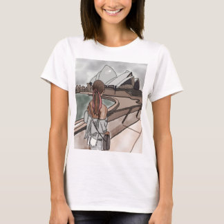 Mädchen mit Opernhaus in Sydney. T-Shirt