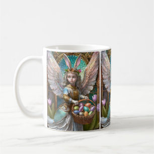 Mädchen mit Osterhasen-Engel-Kostüm Kaffeetasse