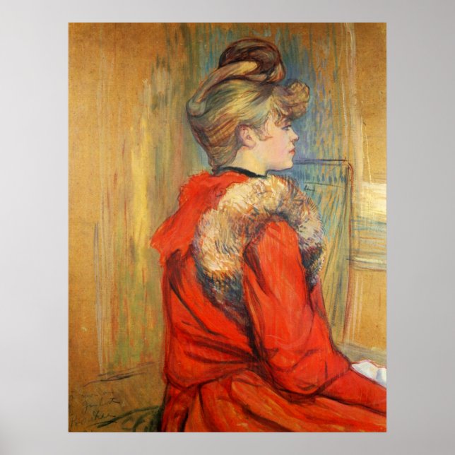 Mädchen mit Pelz von Toulouse-Lautrec Poster (Vorne)