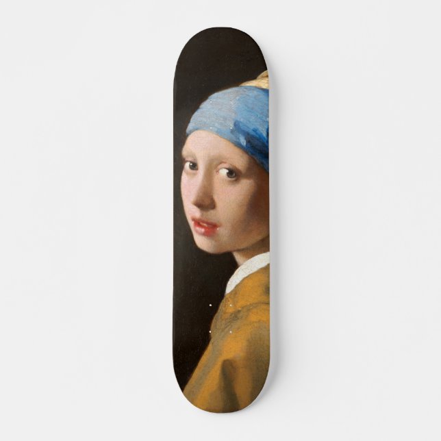 Mädchen mit Perlenohrgemälde Skateboard (Vorne)