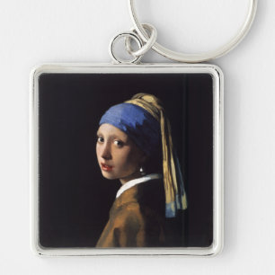 Mädchen mit Perlenohrgemälde von Vermeer Schlüsselanhänger