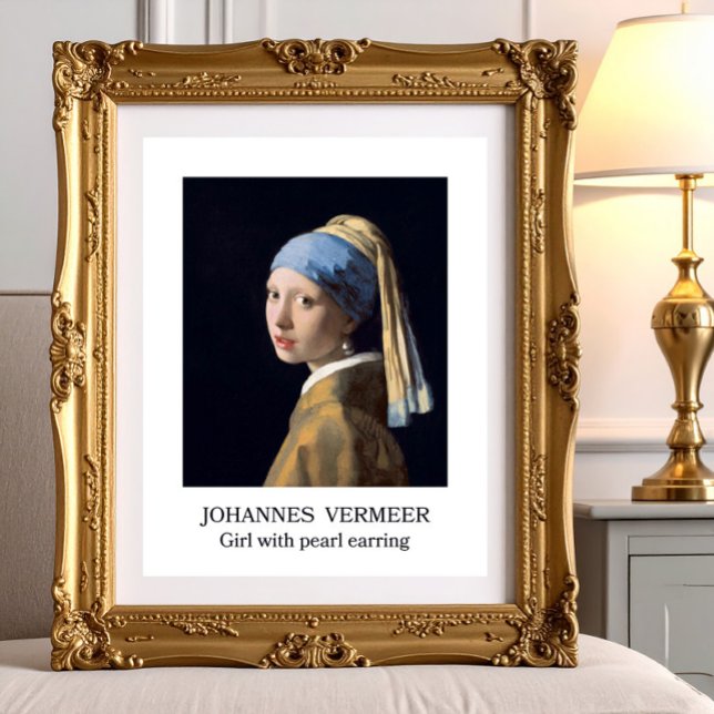 Mädchen mit Perlenohrring 1665 Johannes Vermeer Fotodruck (Girl with pearl earring by Johannes Vermeer)