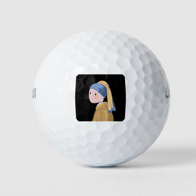 Mädchen mit Perlenohrring Golfball (Vorderseite)