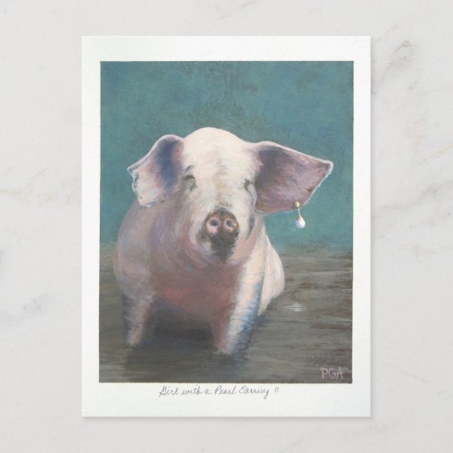 Mädchen mit Perlenohrring II Postkarte (Vorderseite)