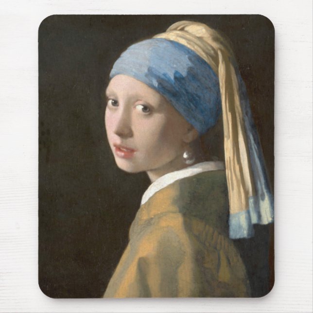 Mädchen mit Perlenohrring Mousepad (Vorne)