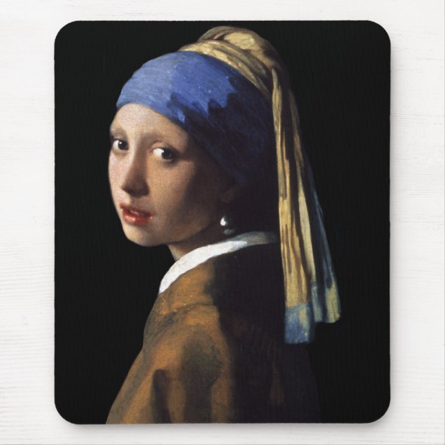 Mädchen mit Perlenohrring Mousepad (Vorne)