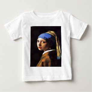 Mädchen mit Perlenohrring nach Johannes Vermeer Baby T-shirt