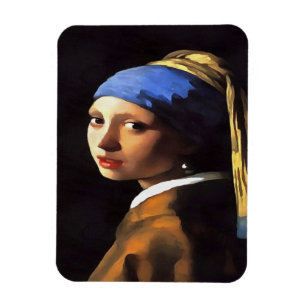 Mädchen mit Perlenohrring nach Johannes Vermeer Magnet