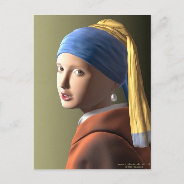 Mädchen mit Perlenohrring Postkarte (Vorderseite)