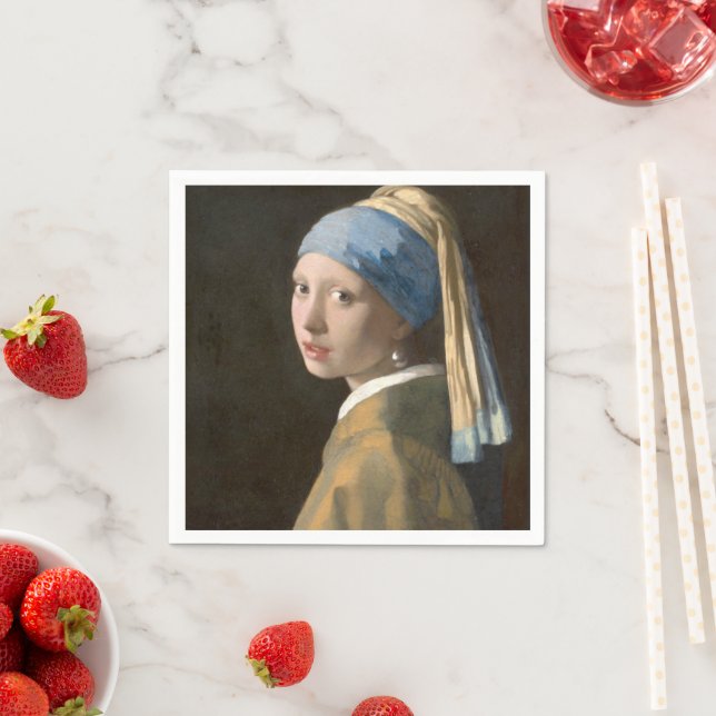 Mädchen mit Perlenohrring Serviette (Beispiel)