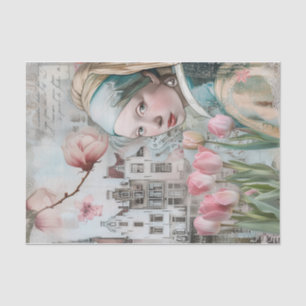 Mädchen mit Perlenohrring Tulips Niederländisch Seidenpapier