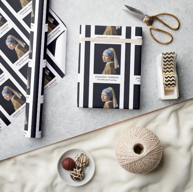 Mädchen mit Perlenohrring Vermeer Geschenkpapier (Kunsthandwerk)