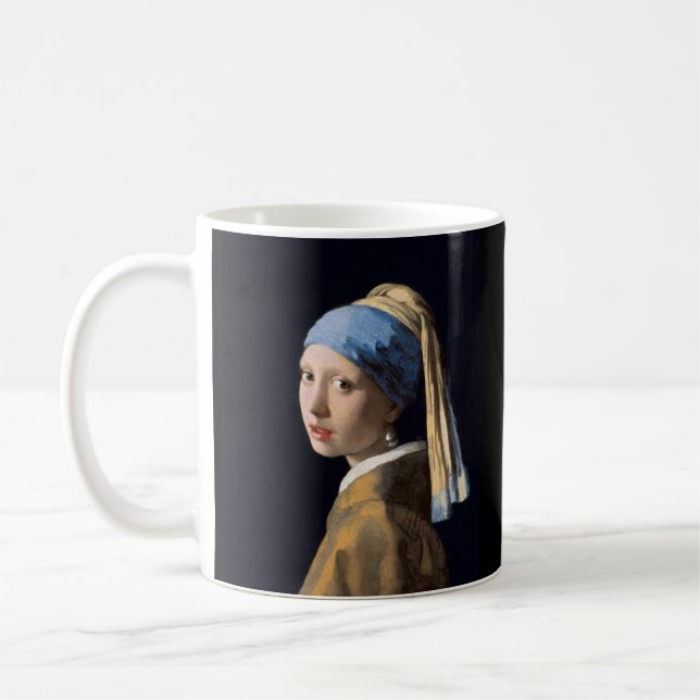 Mädchen mit Perlenohrring | Vintages Portrait Kaffeetasse (Links)