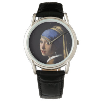 Mädchen mit Perlenohrring von Johannes Vermeer Armbanduhr