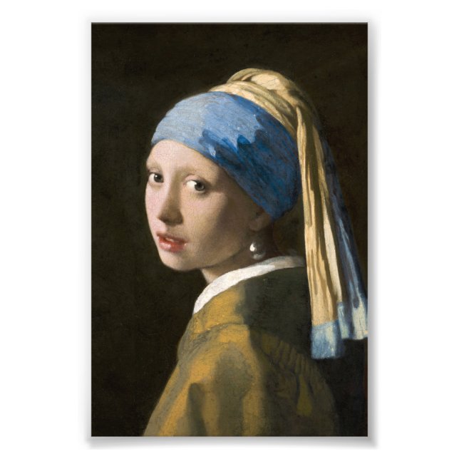 Mädchen mit Perlenohrring von Johannes Vermeer Fotodruck (Vorne)