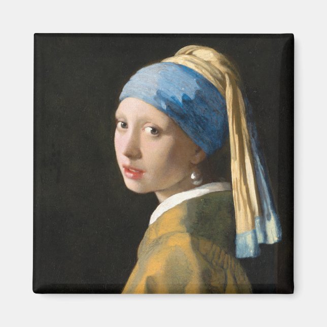 Mädchen mit Perlenohrring von Johannes Vermeer Magnet (Vorne)
