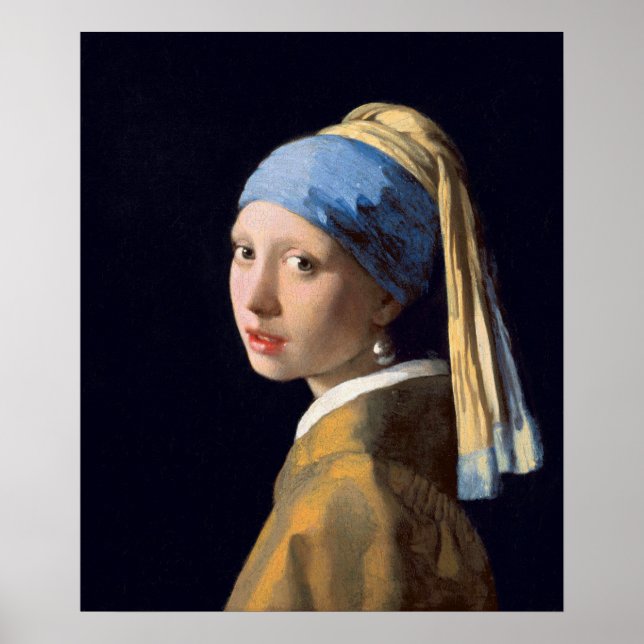 Mädchen mit Perlenohrring von Johannes Vermeer Poster (Vorne)