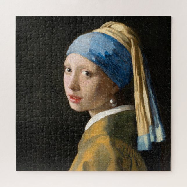 Mädchen mit Perlenohrring von Johannes Vermeer Puzzle (Horizontal)