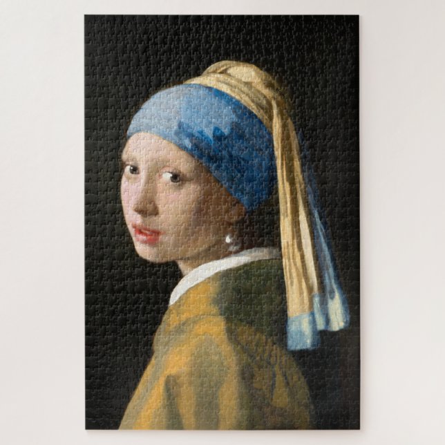 Mädchen mit Perlenohrring von Johannes Vermeer Puzzle (Vertikal)