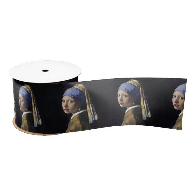 Mädchen mit Perlenverdienst von Johannes Vermeer Satinband (Spule)