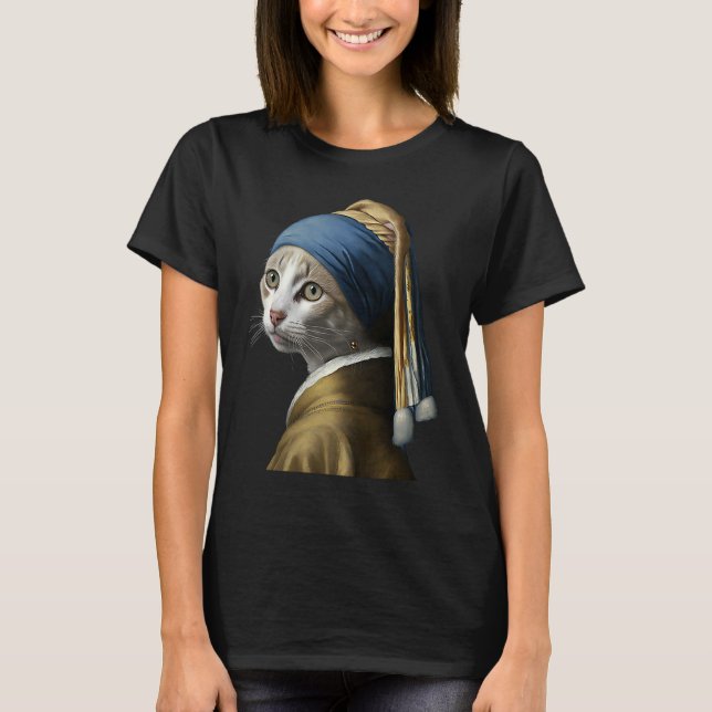 Mädchen mit Perlmuttkatze 1 T-Shirt (Vorderseite)