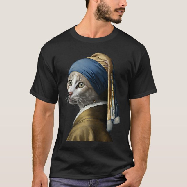Mädchen mit Perlmuttkatze 1 T-Shirt (Vorderseite)