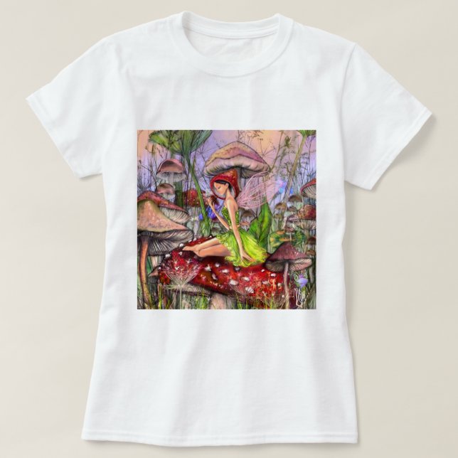 Mädchen mit Pilzen T-Shirt (Design vorne)