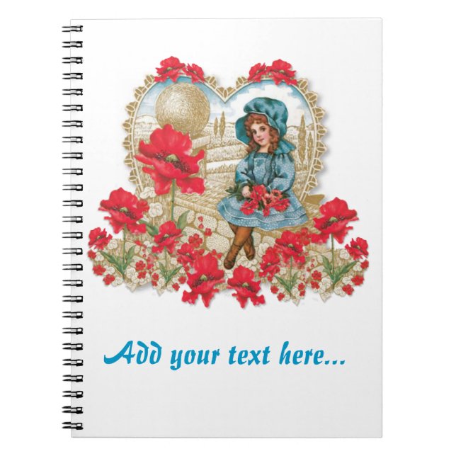 Mädchen mit Poppies Notizblock (Vorderseite)
