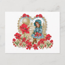 Mädchen mit Poppies Postkarte