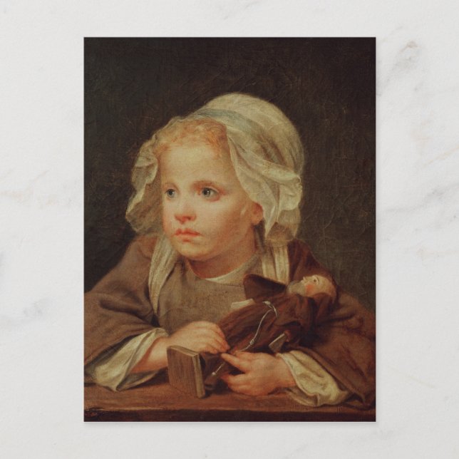 Mädchen mit Puppe Postkarte (Vorderseite)