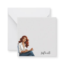 Mädchen mit Red Hair Notepad