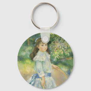 Mädchen mit Reifen von Pierre Renoir, Vintage Fine Schlüsselanhänger