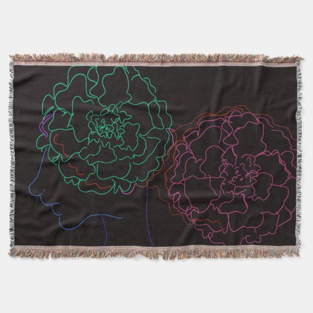 Mädchen mit Ringelblumen-Afro-Puffs Decke (Vorderseite)