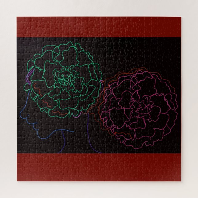 Mädchen mit Ringelblumen-Afro-Puffs-Puzzle Puzzle (Vertikal)