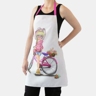 Mädchen mit rosa Bike-Schürze Schürze