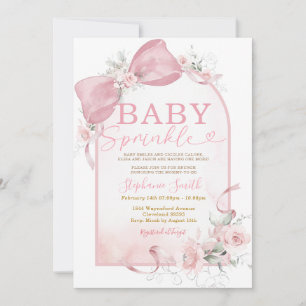 Mädchen mit rosa Schleife Baby Sprinkle Einladung